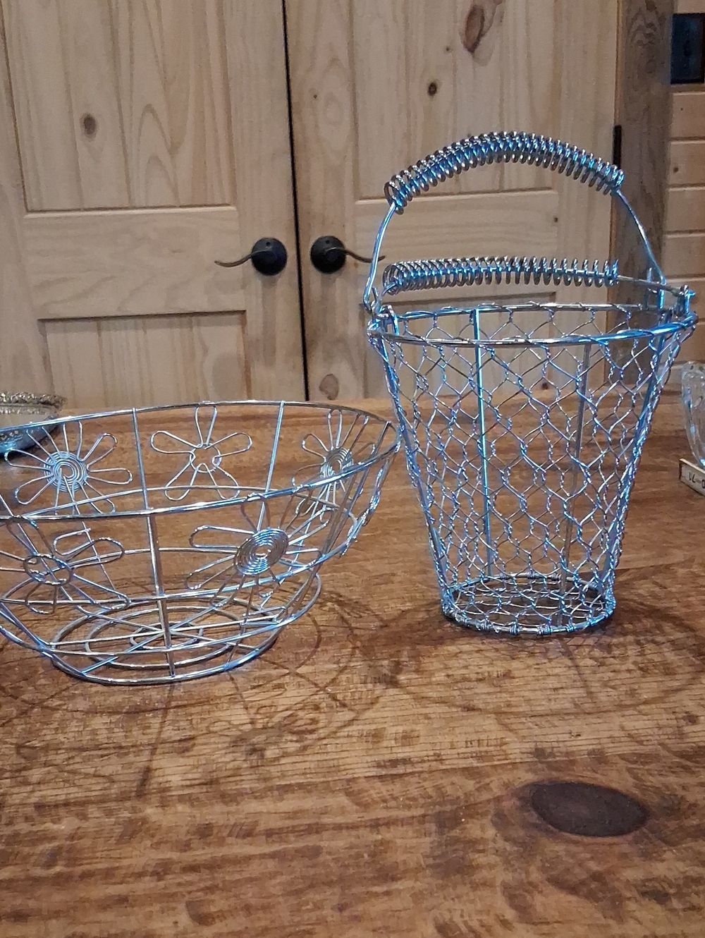 Silver Wire Decorative Basket Set - Home Accents